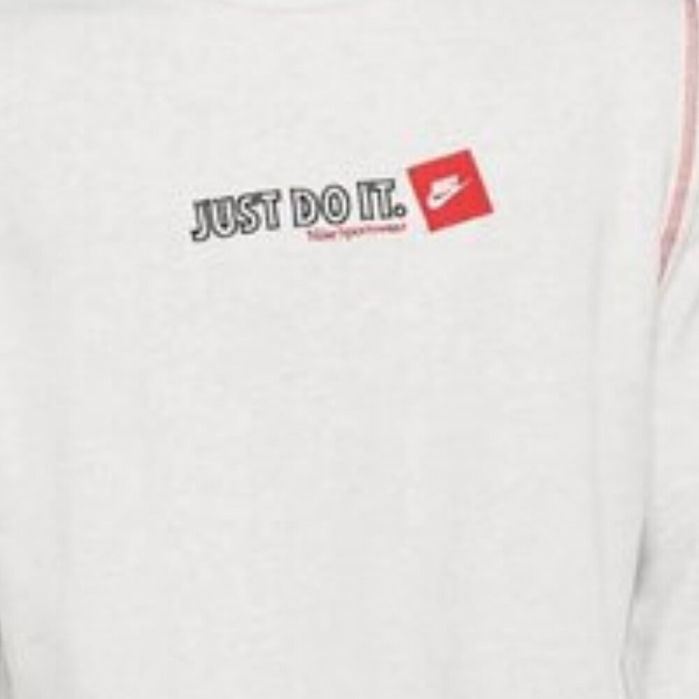 Nike Just Do It French Terry Pullover Sweatshirt Men's Birch Heather 2X XX 2XL - Picture 2 of 2